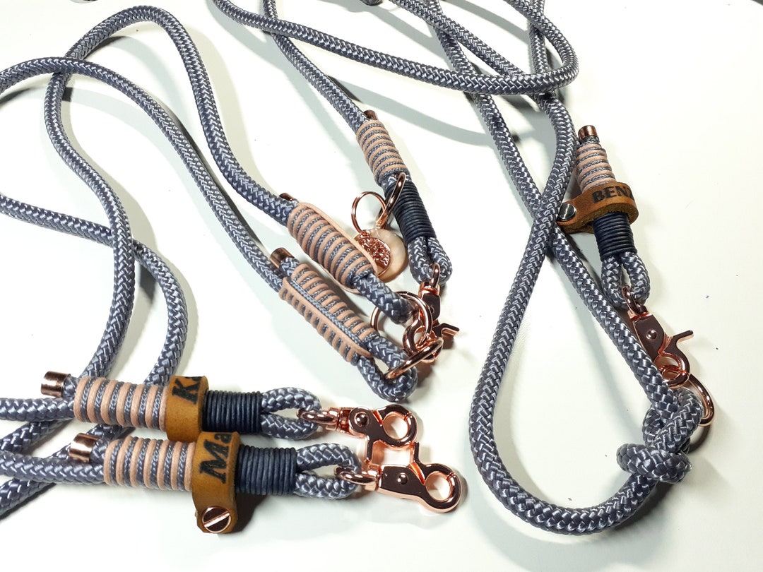 Dog Coupling Set Twin Leash Coupling Leash Dog Leash in Gray Etsy