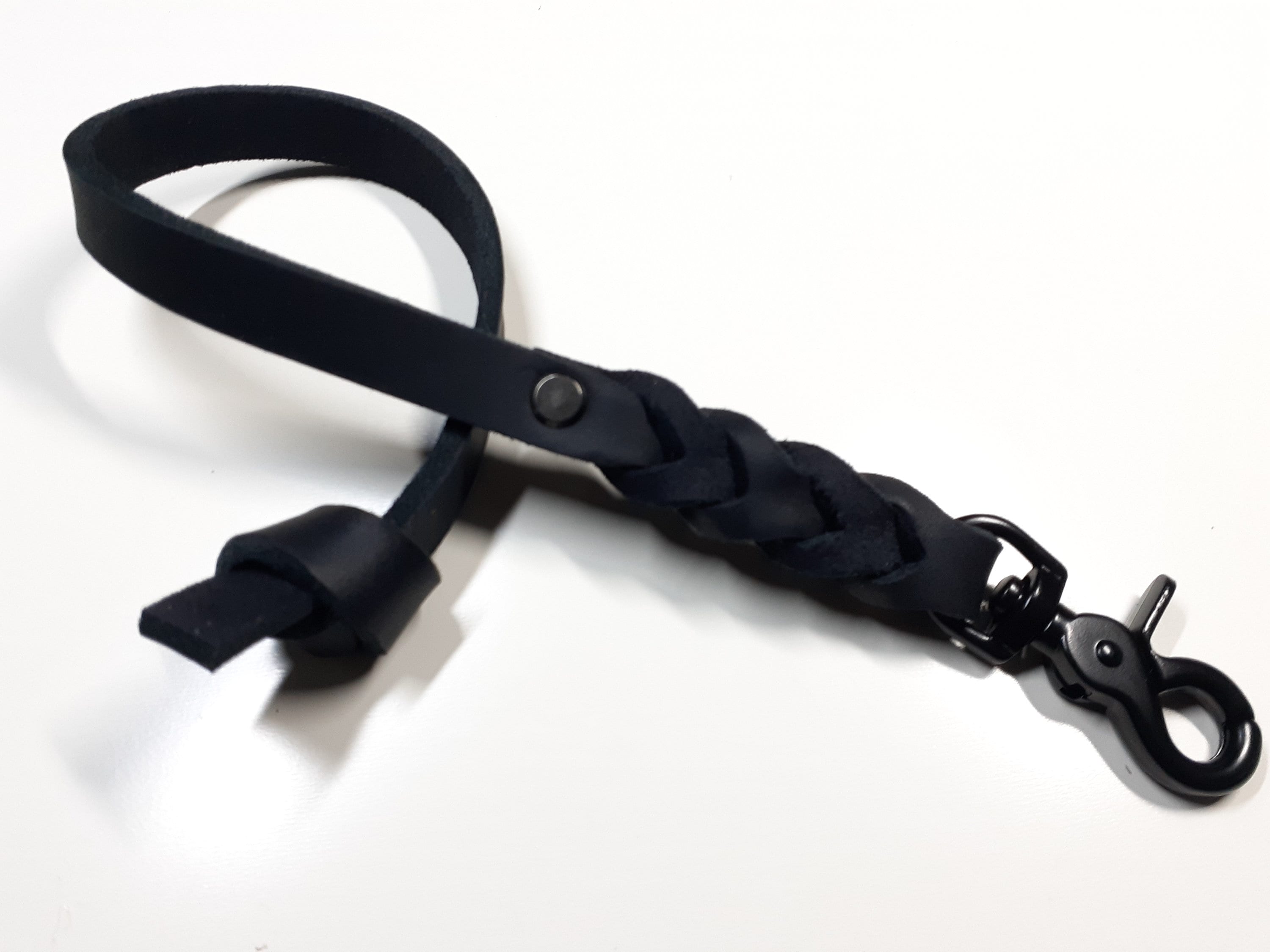 Kurzführer Hund Führleine Lederleine aus schwarzem Fettleder Etsy