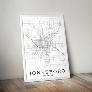 Printable Map of Jonesboro, Arkansas AR, United States Instant Download ...