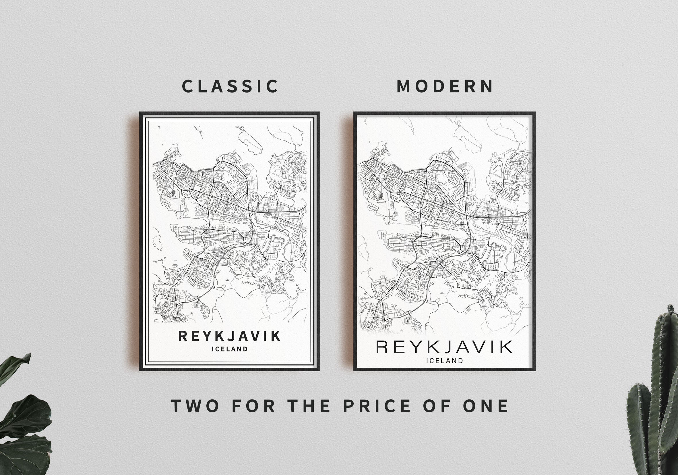 Printable Map of Reykjavik Iceland Instant Download City | Etsy
