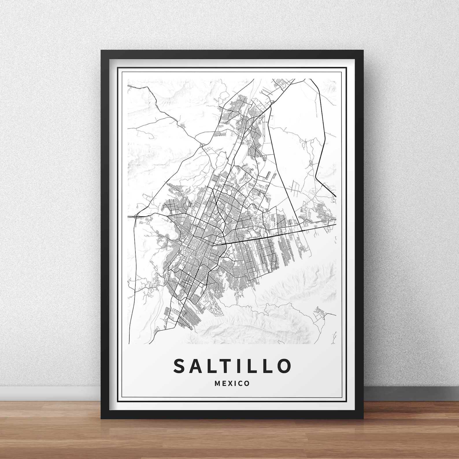 Printable Map of Saltillo Coahuila Mexico Instant Download Etsy