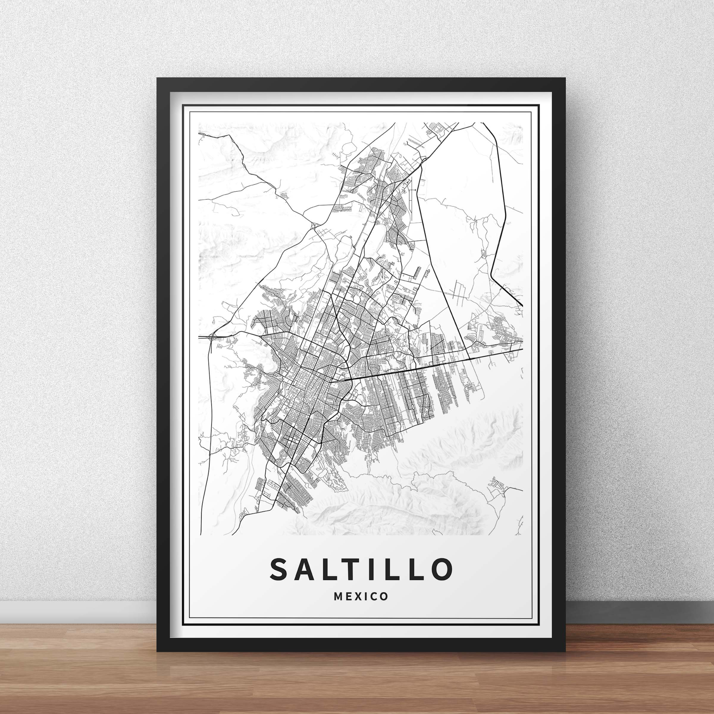 Mapa imprimible de Saltillo Coahuila México Descarga Etsy