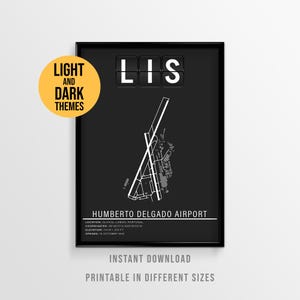 Lisbon Airport Poster, LIS Humberto Delgado Airport, Portugal Travel Print (Instant Download)
