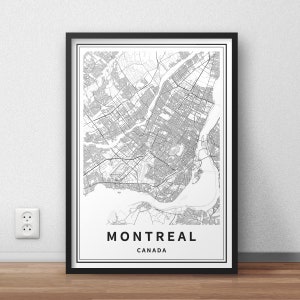 Printable Map of Montreal, Canada Instant Download City Map Wall Art - Etsy