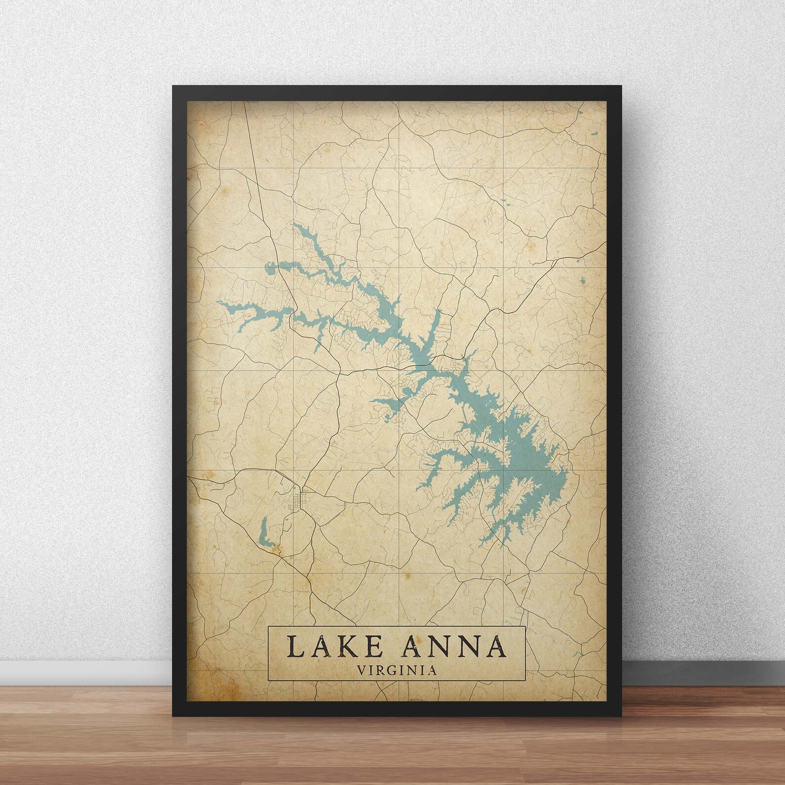 Vintage Style Map of Lake Anna Virginia USA Instant Download Etsy