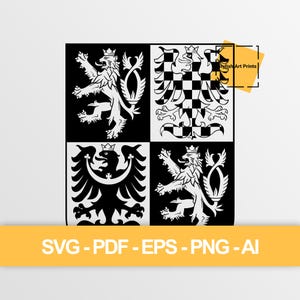 Tjeckiens vapensköld vektor Clipart (SVG, PNG, PDF), klippfil — Direktnedladdning