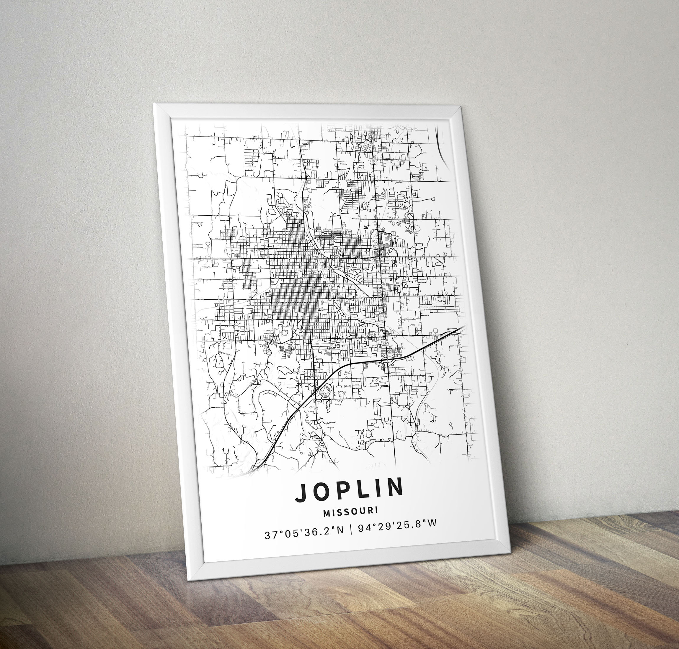 Printable Map of Joplin MO Missouri USA City Map With Street Etsy UK