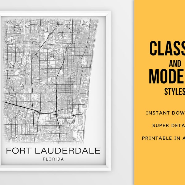 Fort Lauderdale Blueprint Map Print Etsy fort-lauderdale-blueprint-map-print-etsy