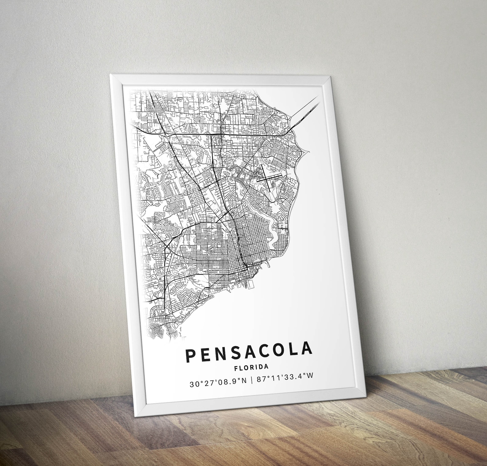 Printable Map of Pensacola FL United States With Street Names - Etsy