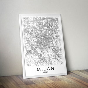 Printable Map of Milan, Italy Instant Download City Map Wall Art - Etsy