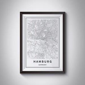 Printable Map of Hamburg, Germany Instant Download City Map Wall Art - Etsy