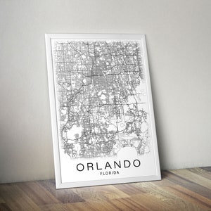 Printable Map of Orlando Florida United States Instant - Etsy