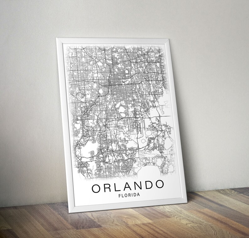 Printable Map of Orlando Florida United States Instant | Etsy