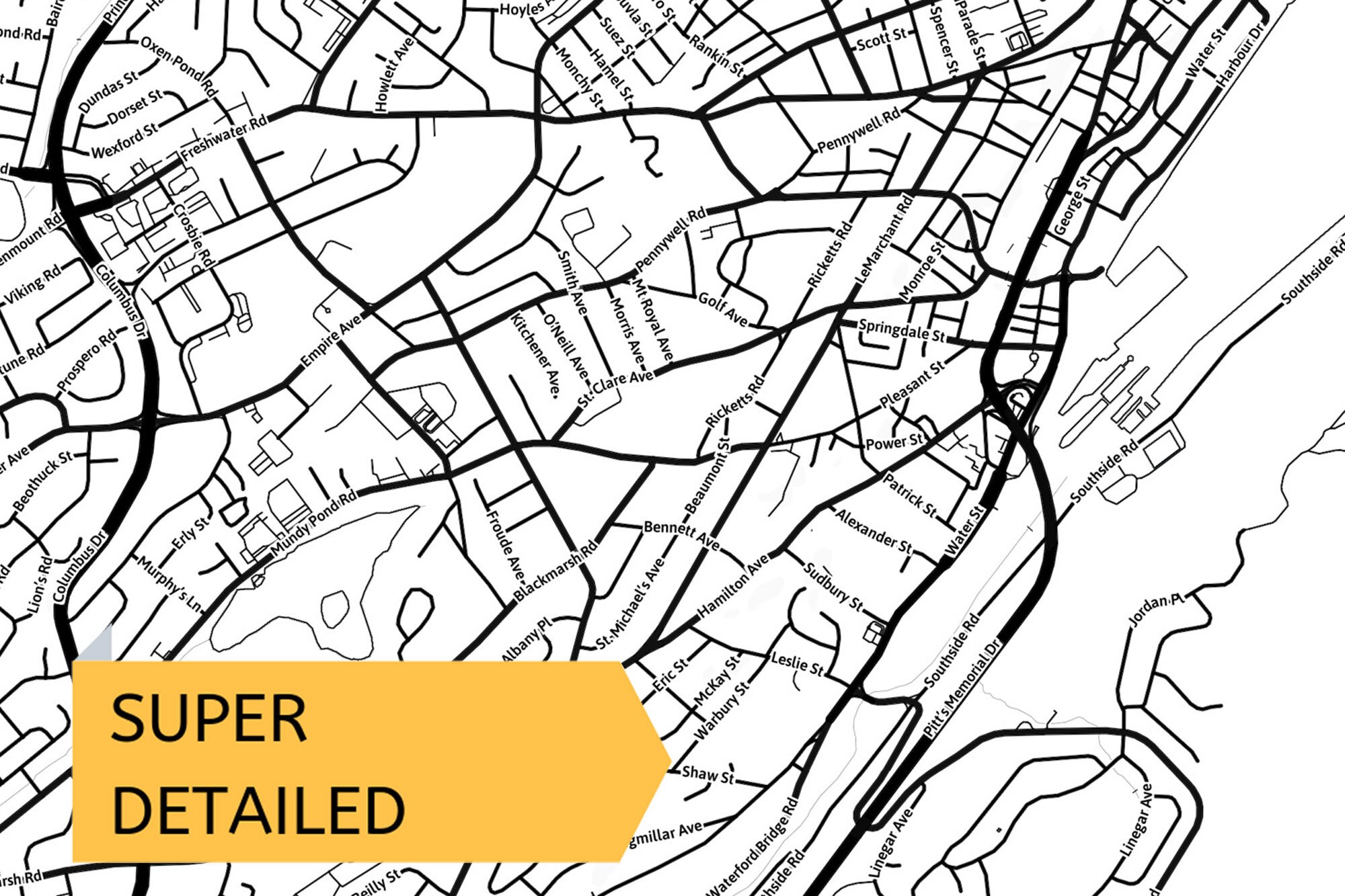 Printable Map of St. John's Newfoundland and Labrador | Etsy