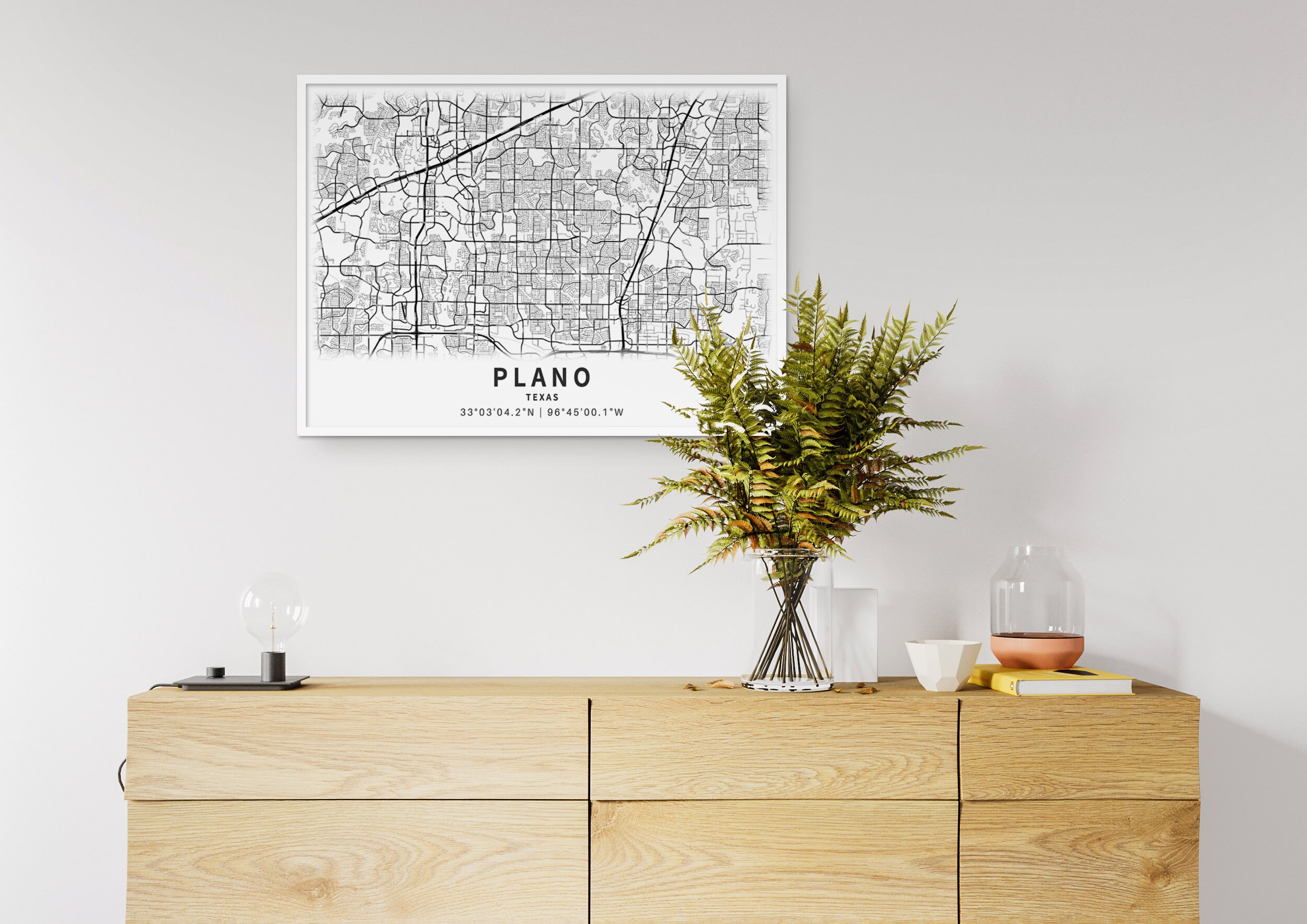 Printable Map of Plano TX Texas United States With Street | Etsy