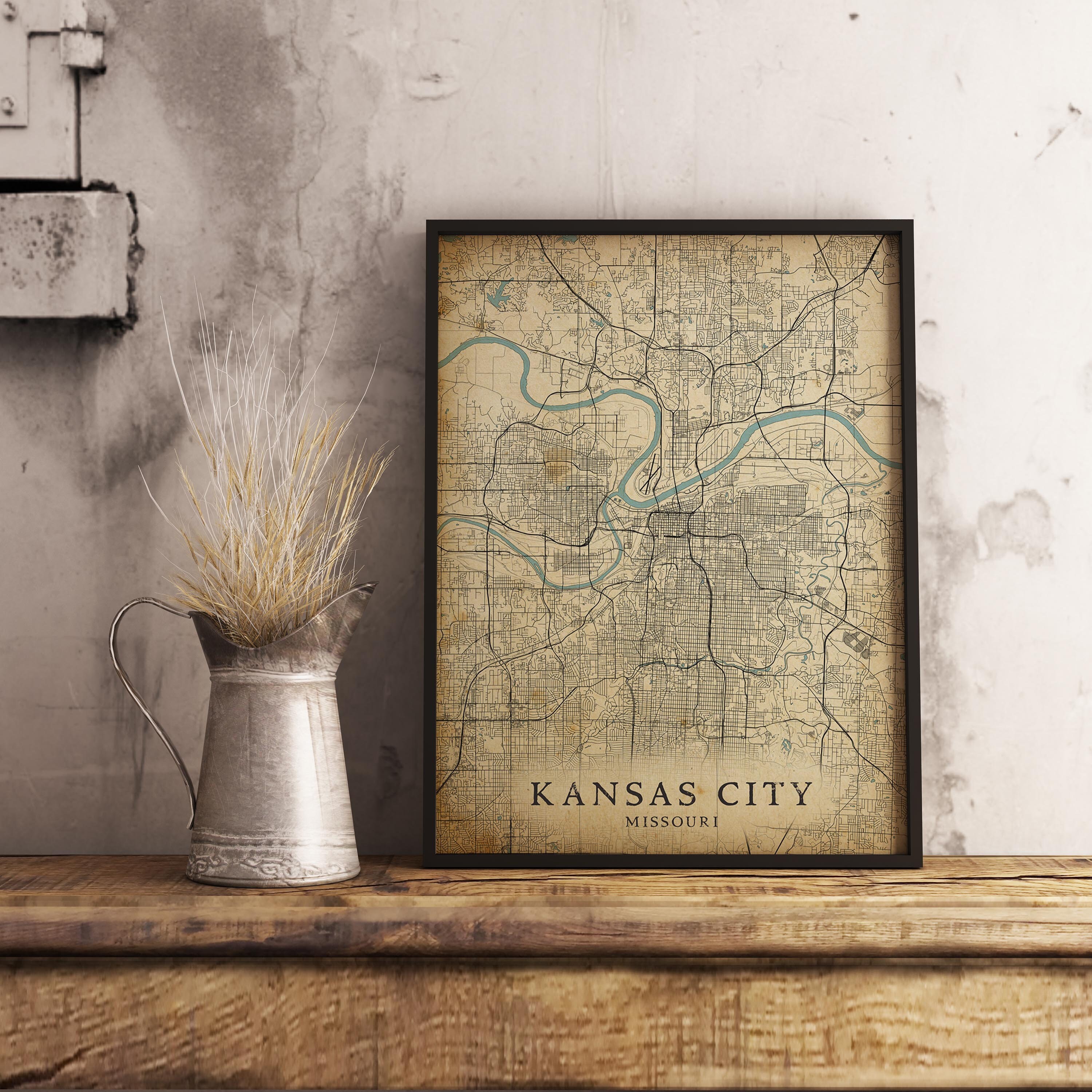 Printable Vintage Map of Kansas City Kansas KS USA Instant | Etsy
