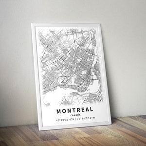 Printable Map of Montreal, Quebec, Canada With Street Names - Instant ...