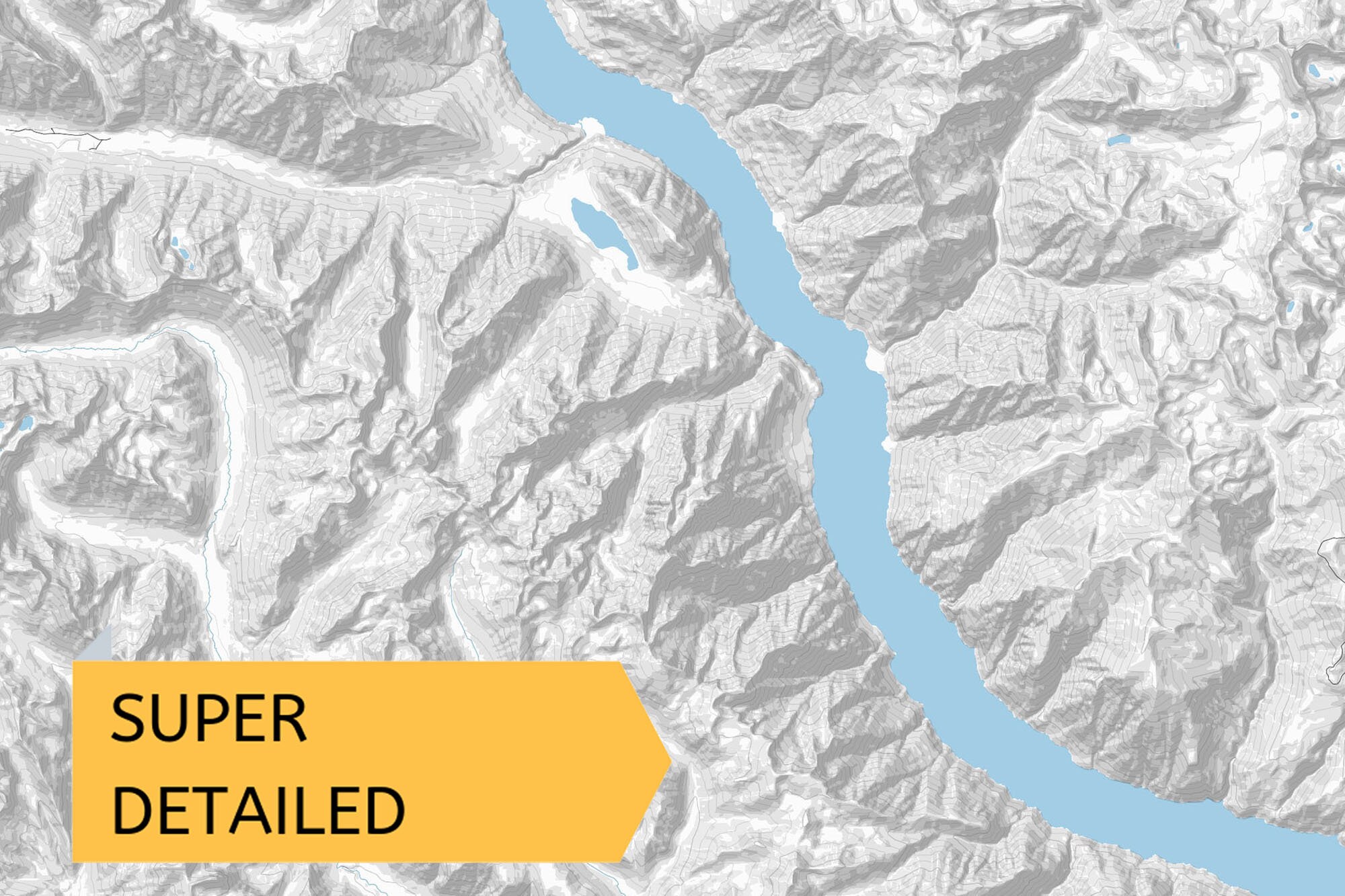 Printable Map of Lake Chelan Washington United States Etsy