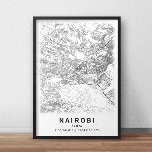 Printable Map of Nairobi, Kenya with Street Names Instant Download City Map Travel Gift City Poster Road Map Print Street Map image 7