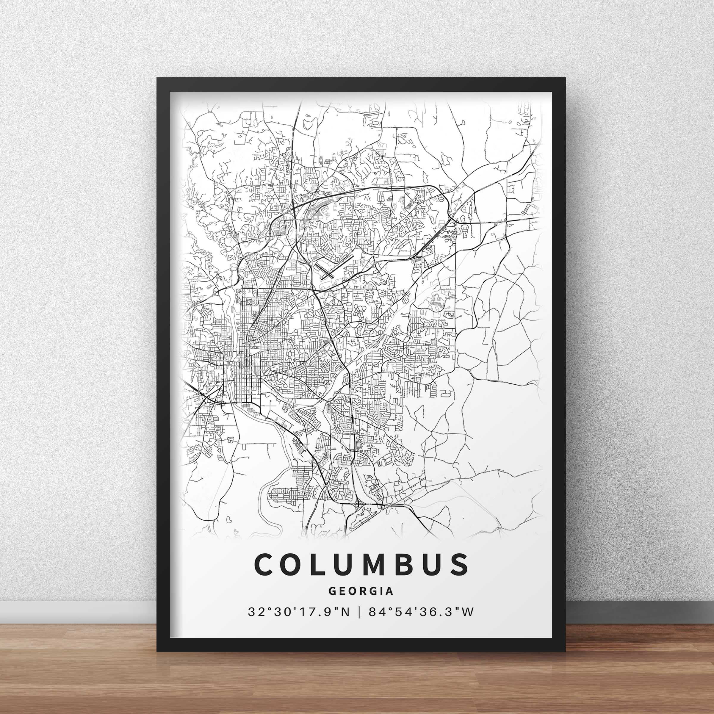 Printable Map of Columbus United States With Street Etsy
