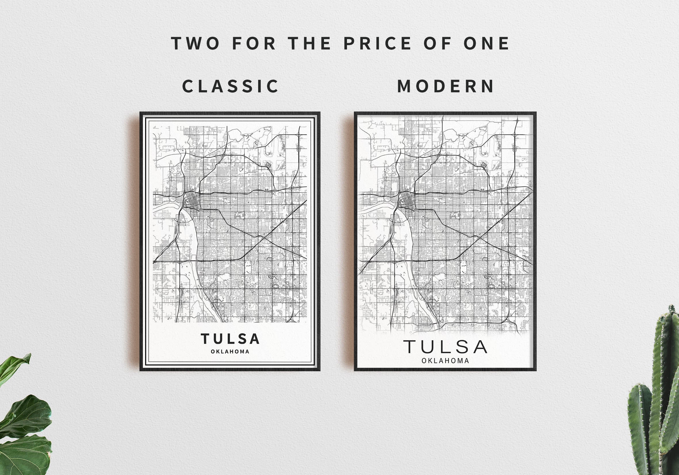 Printable Map of Tulsa Oklahoma United States Instant | Etsy