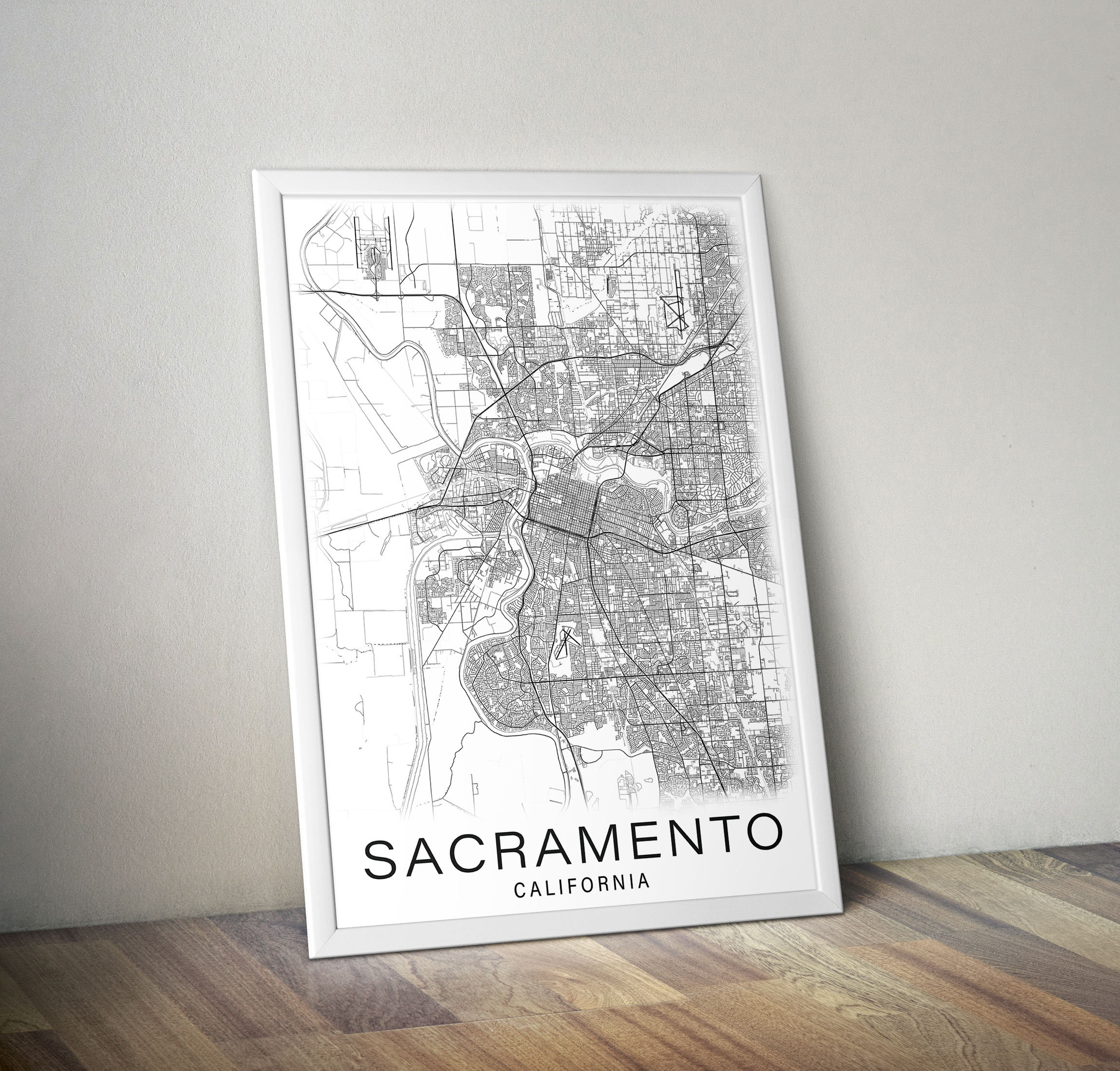 Printable Map of Sacramento California United States | Etsy