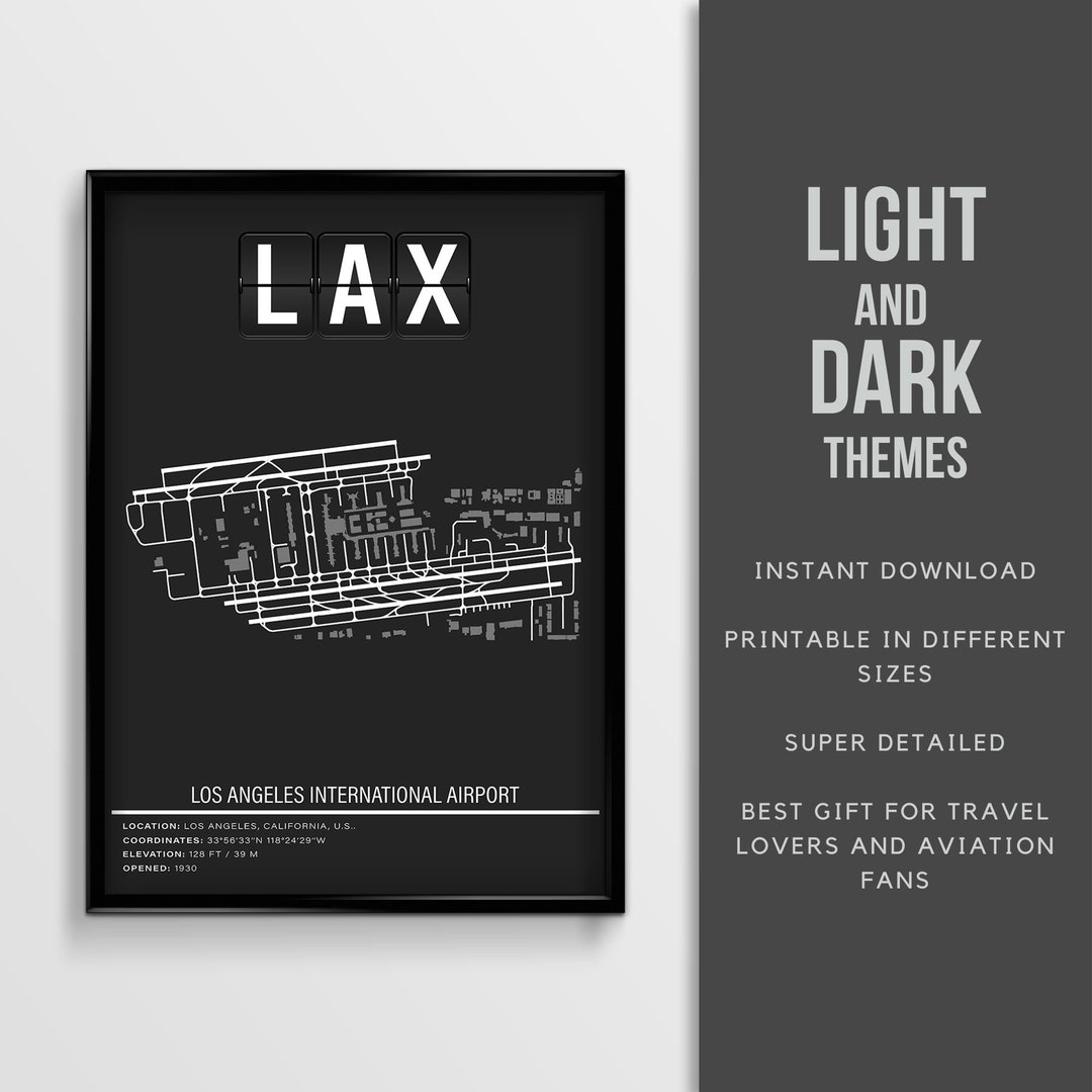 LAX Los Angeles International Airport Poster Instant Download Airport