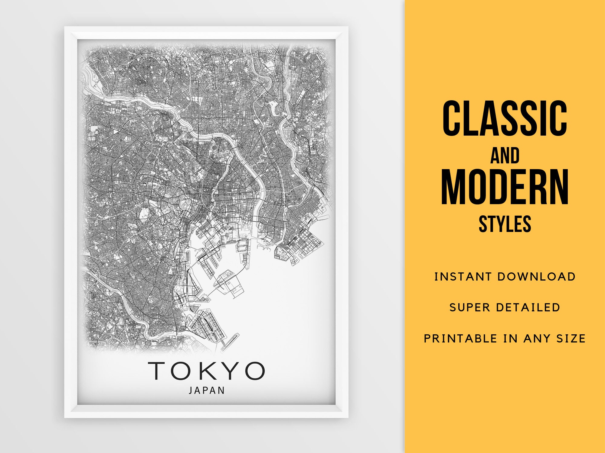 Printable Map of Tokyo Japan - Il Fullxfull.2134478534 Dbs0