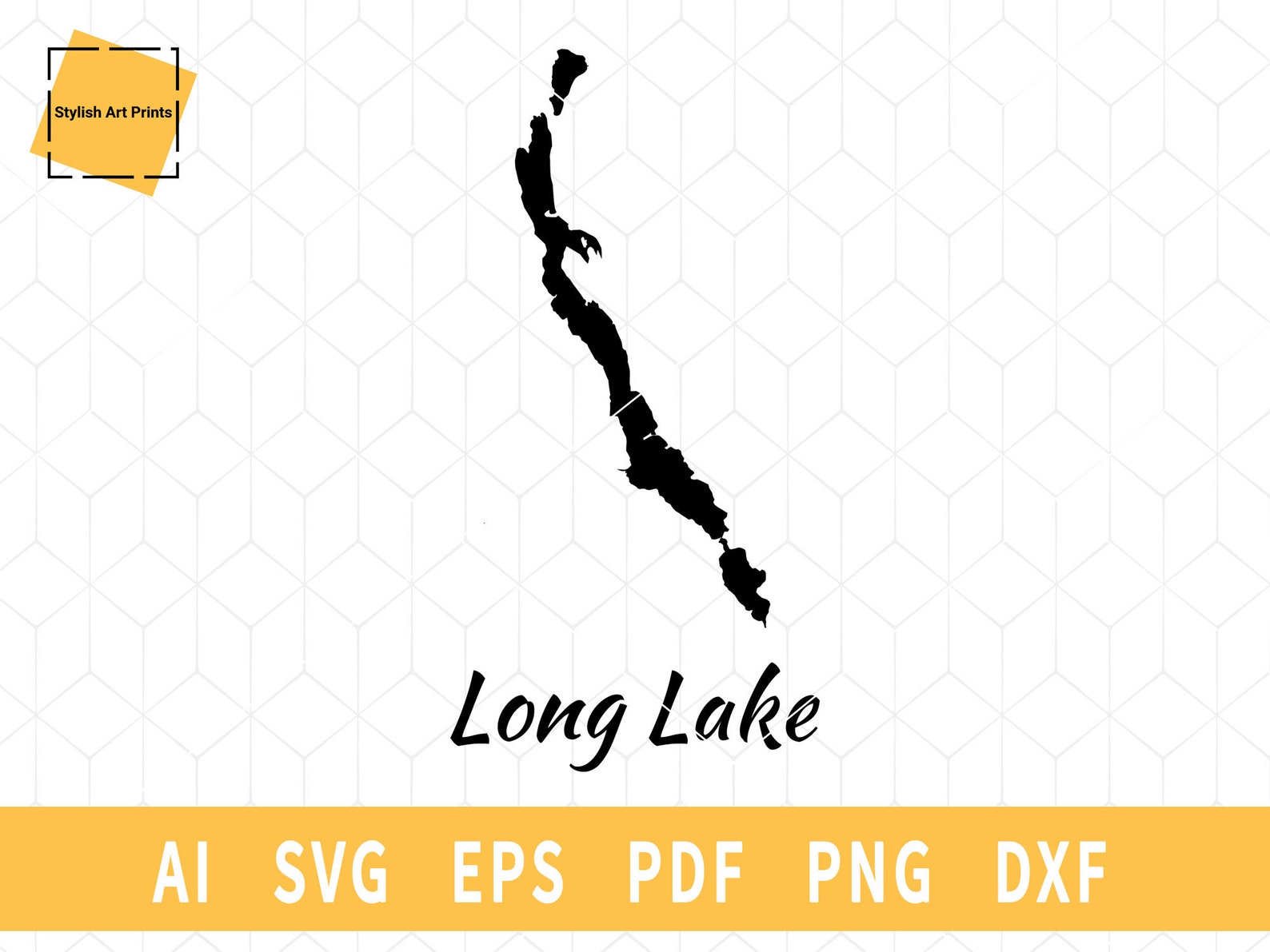 Long Lake Maine Map SVG Map Vector File Instant Download Etsy