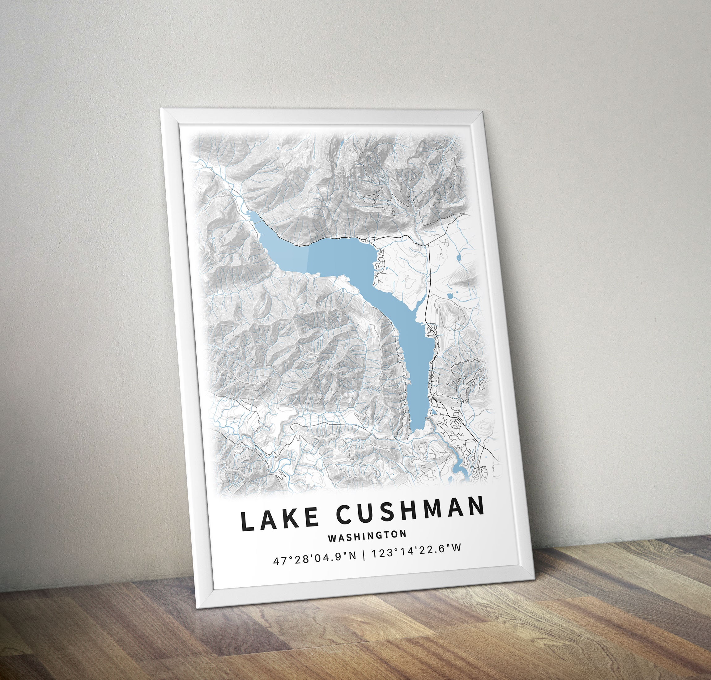 Printable Map of Lake Cushman Washington United States - Etsy
