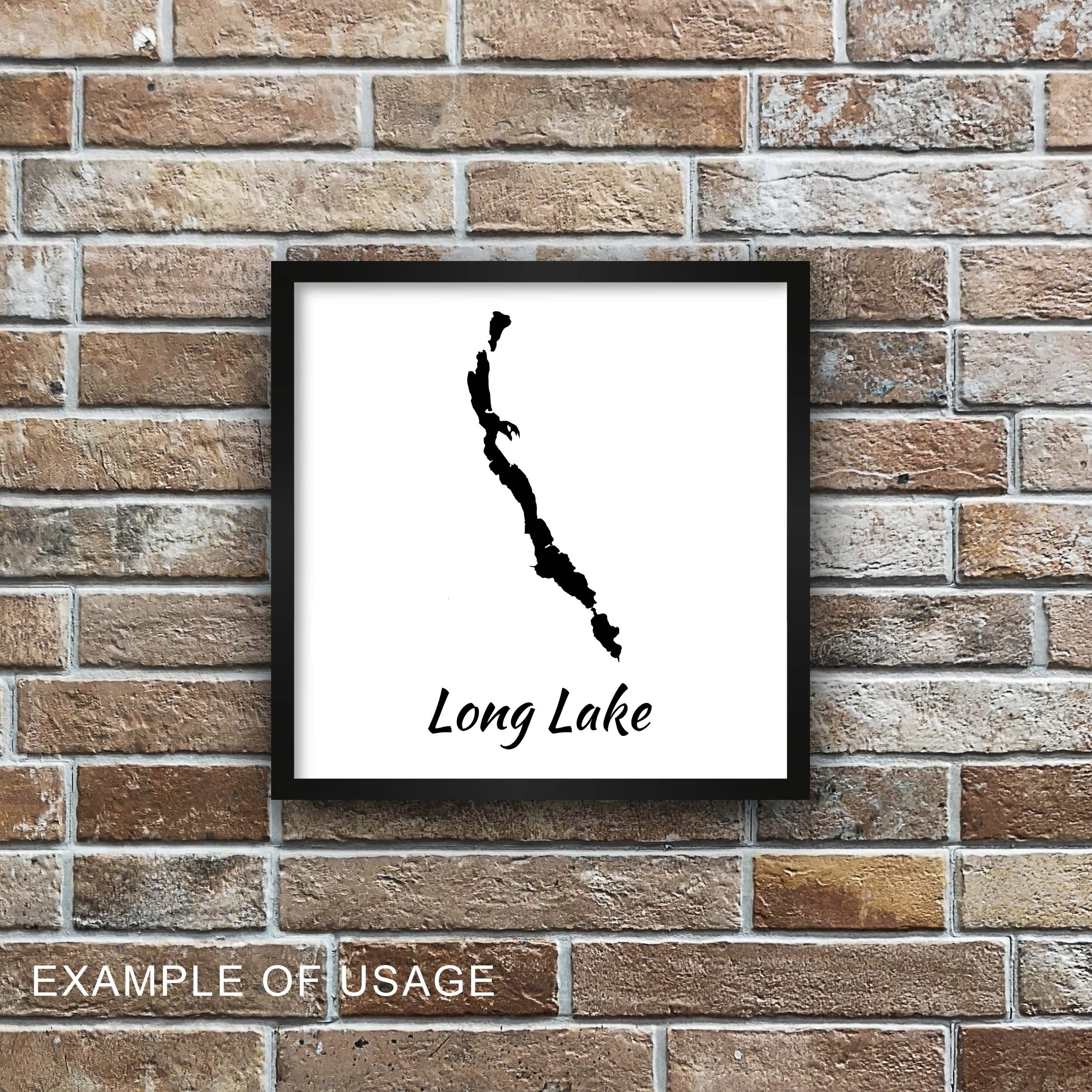 Long Lake Maine Map SVG Map Vector File Instant Download Etsy