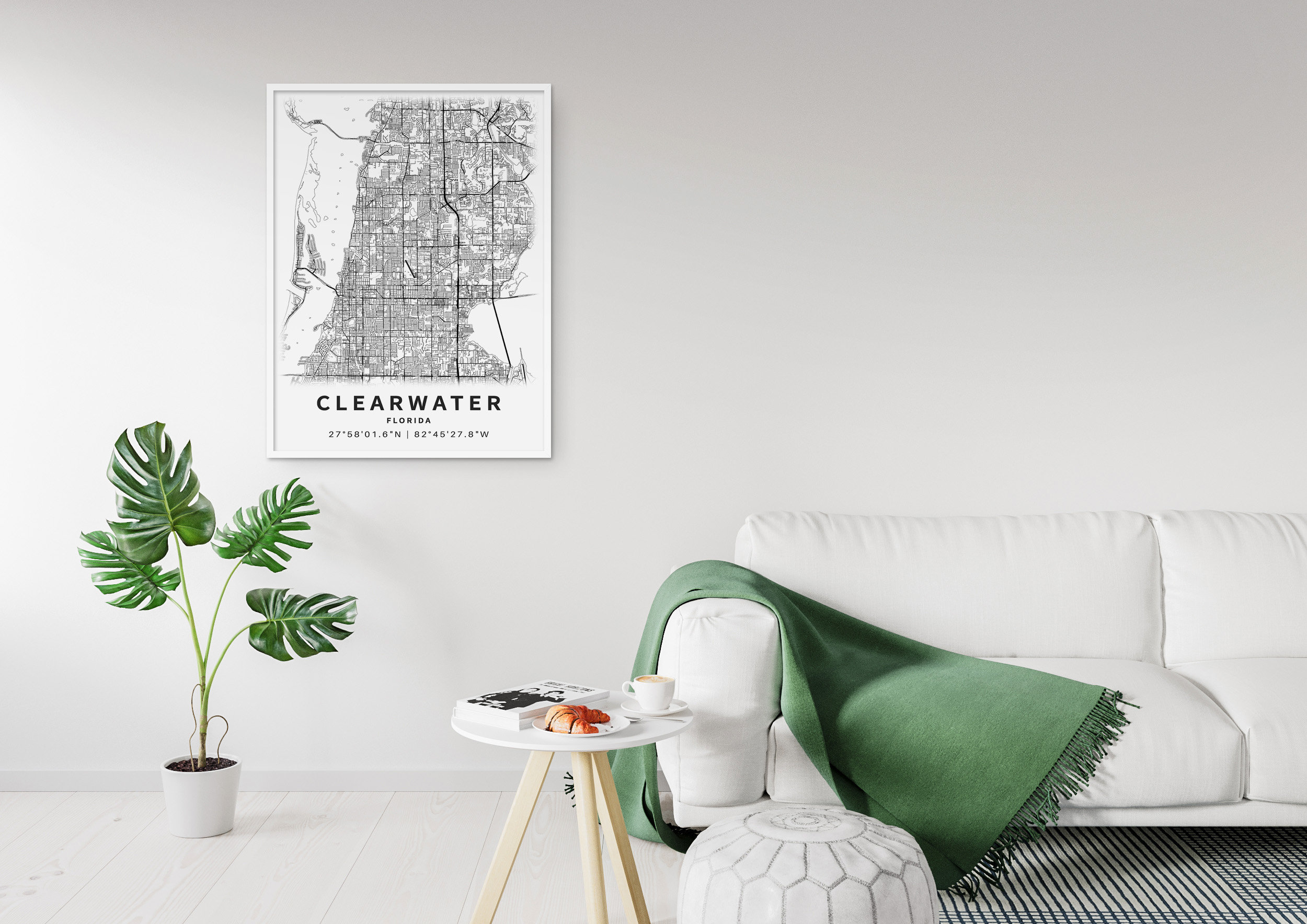 Printable Map of Clearwater Florida FL United States With - Etsy