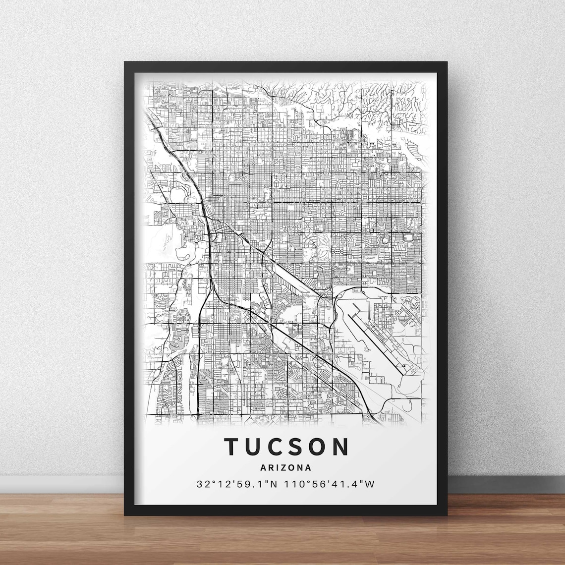 Printable Map of Tucson Arizona AZ United States With Street | Etsy
