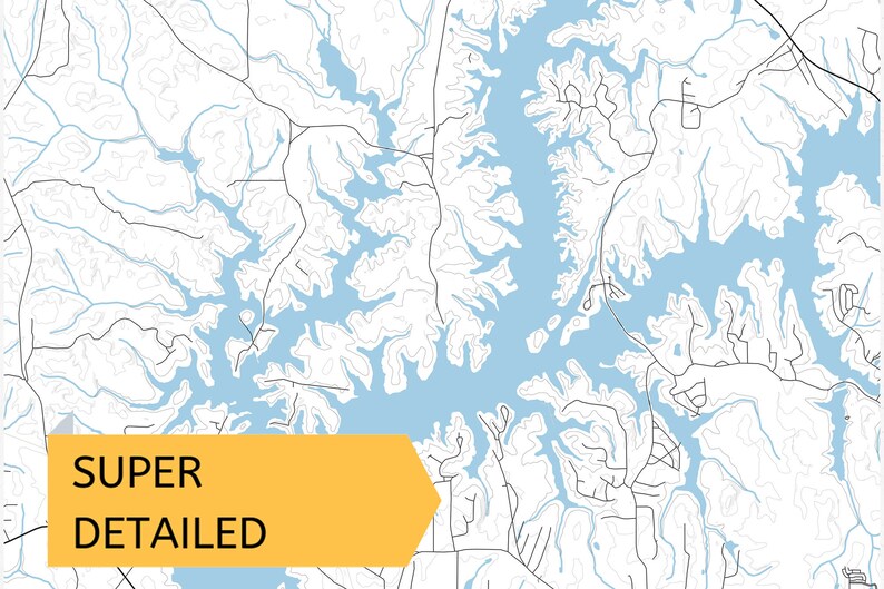 Printable Map of West Point Lake United States Etsy