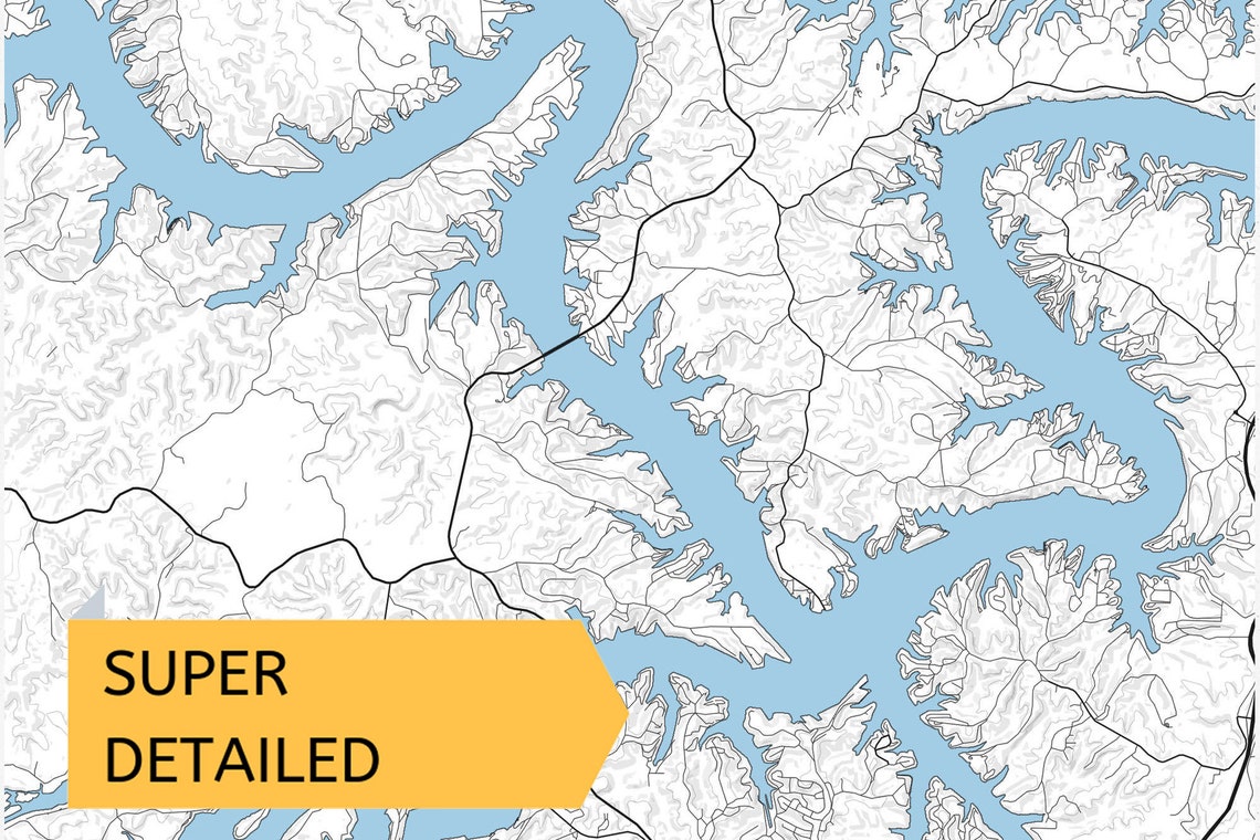 Printable Map Lake of the Ozarks Missouri United States Etsy