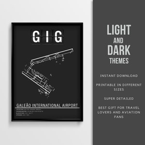 GIG Rio de janeiro Galeão Airport Poster - Sofortiger Download \ Airport Map \ Gift Pilot \ Wall Art \ Printable \ Brasilien Reise Poster