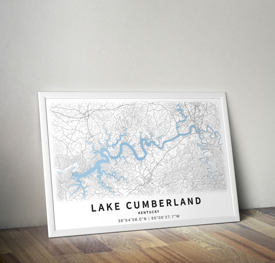 Printable Map of Lake Cumberland Kentucky United States - Etsy