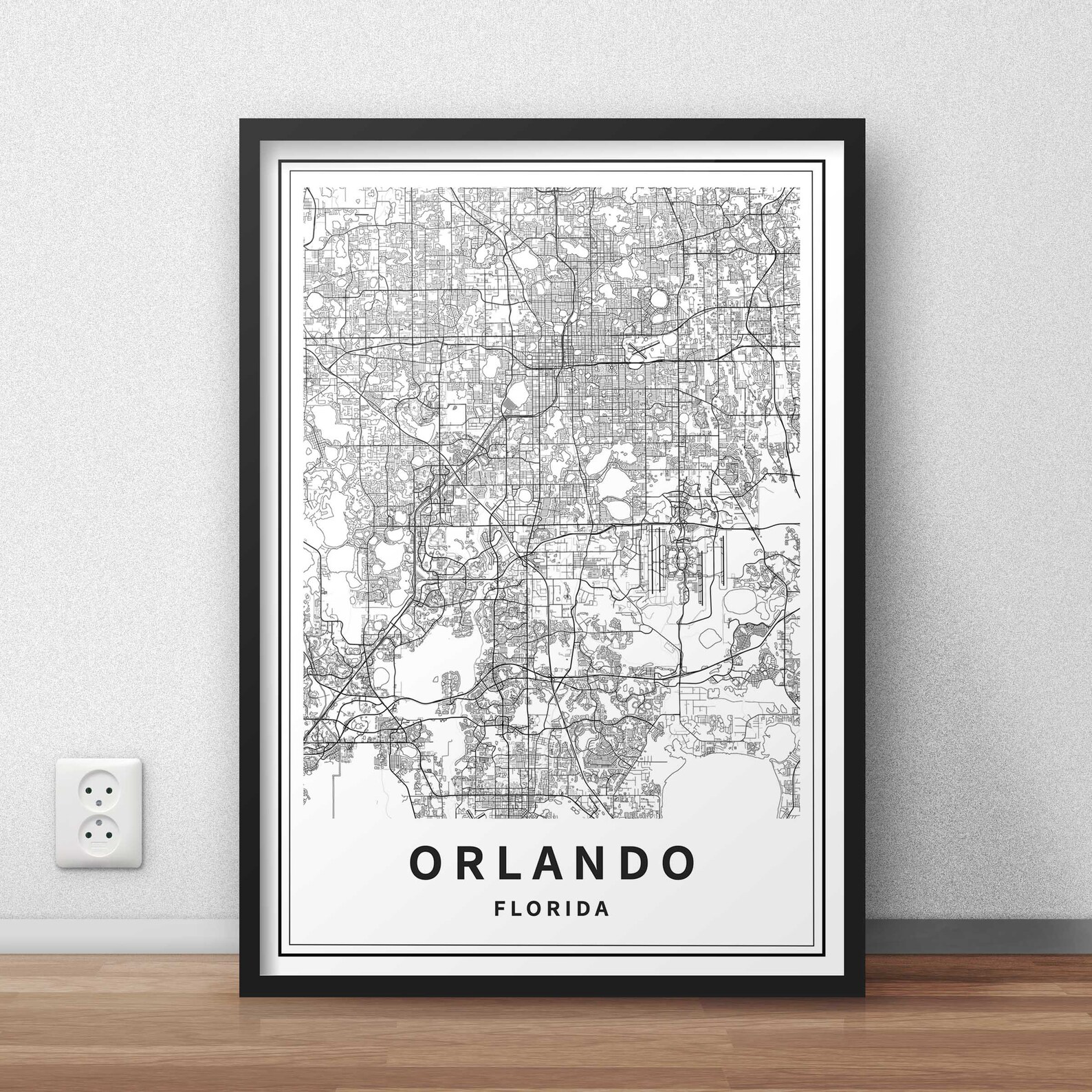 Printable Map of Orlando Florida United States Instant Etsy