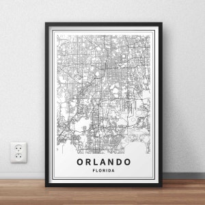 Printable Map of Orlando Florida United States Instant - Etsy
