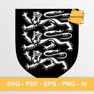Armoiries de l'Angleterre, Angleterre Vector Clipart - SVG \ PNG \ PDF \ Téléchargement instantané \ Découpe \ State Sign \ Royal Flag \ England Crest