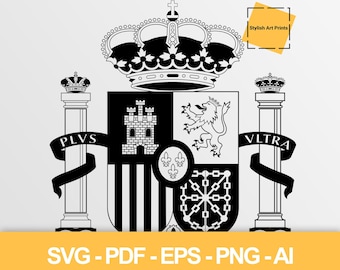 Armoiries de l'Espagne (images vectorielles SVG, PNG, PDF), fichier de découpe Espagne — Téléchargement instantané
