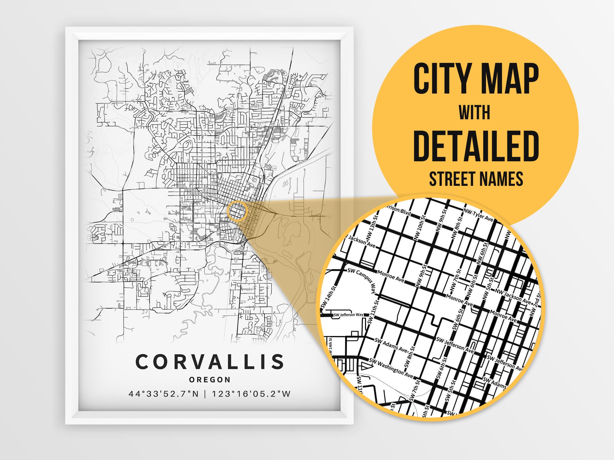 Printable Map Corvallis OR Oregon USA With Street Names Etsy printable-map-corvallis-or-oregon-usa-with-street-names-etsy