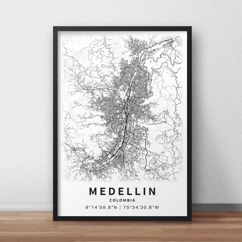 Printable Map of Medellín Colombia With Street Names - Etsy