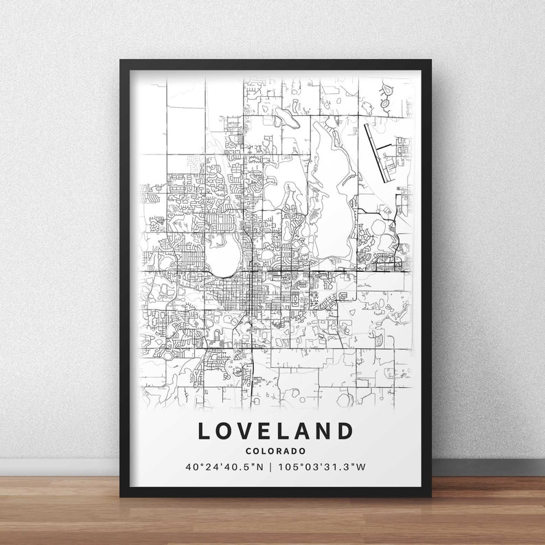 Printable Map of Loveland Colorado United States With Street | Etsy