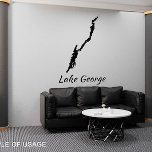 Lake George Map, New York Map Vector File - Instant Download SVG \ DXF ...