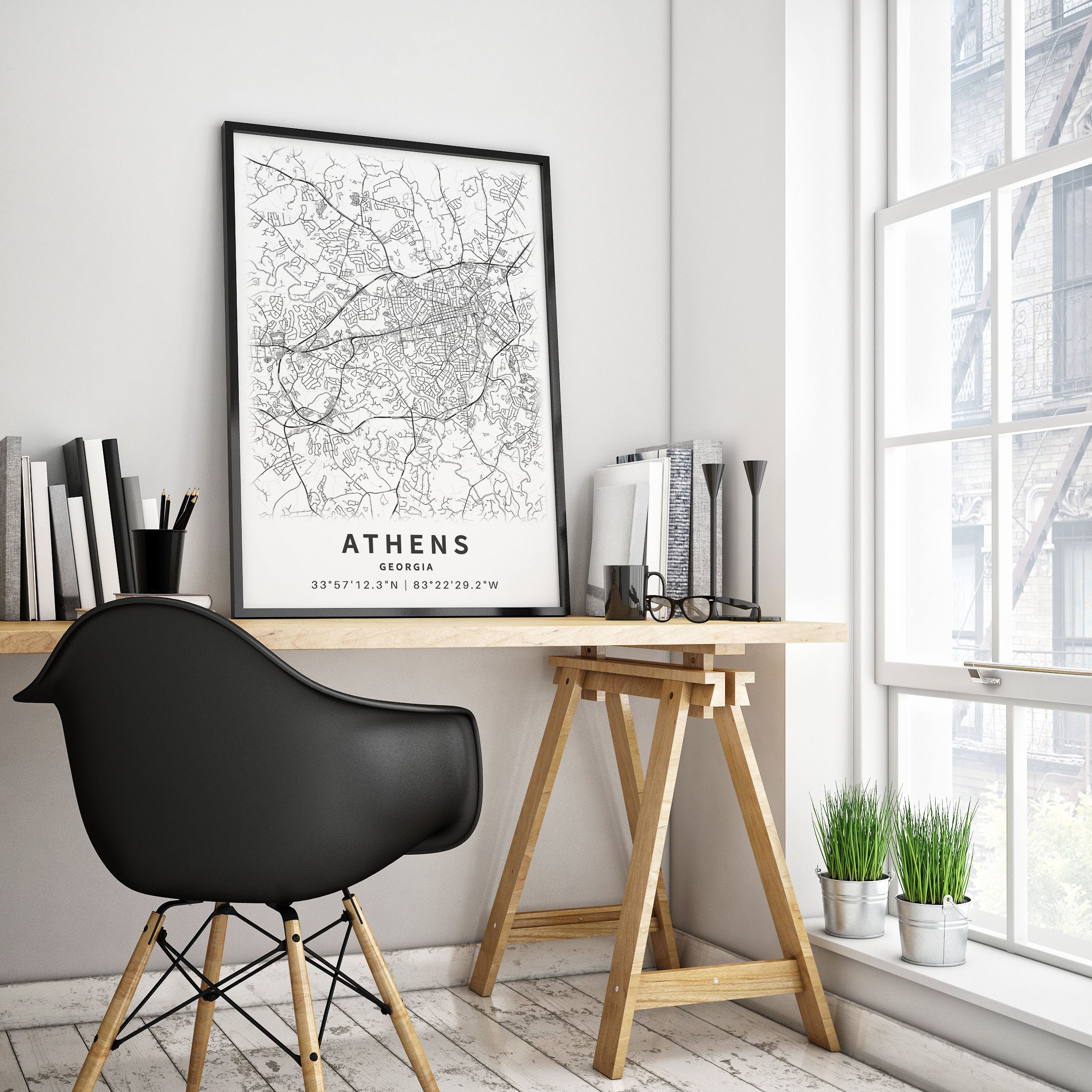 Printable Map of Athens GA Georgia United States With Street | Etsy