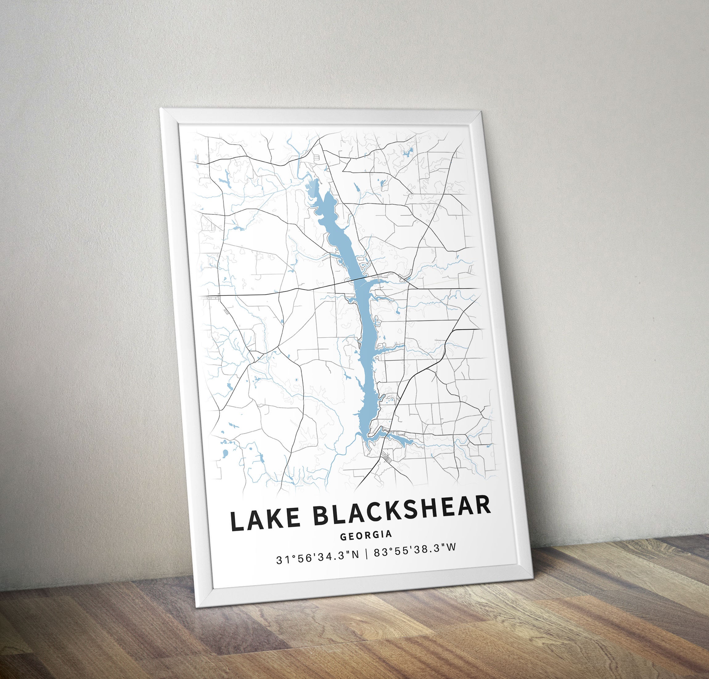 Printable Map of Lake Blackshear United States Etsy