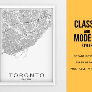 Printable Map of Toronto, Canada Instant Download City Map Wall Art - Etsy