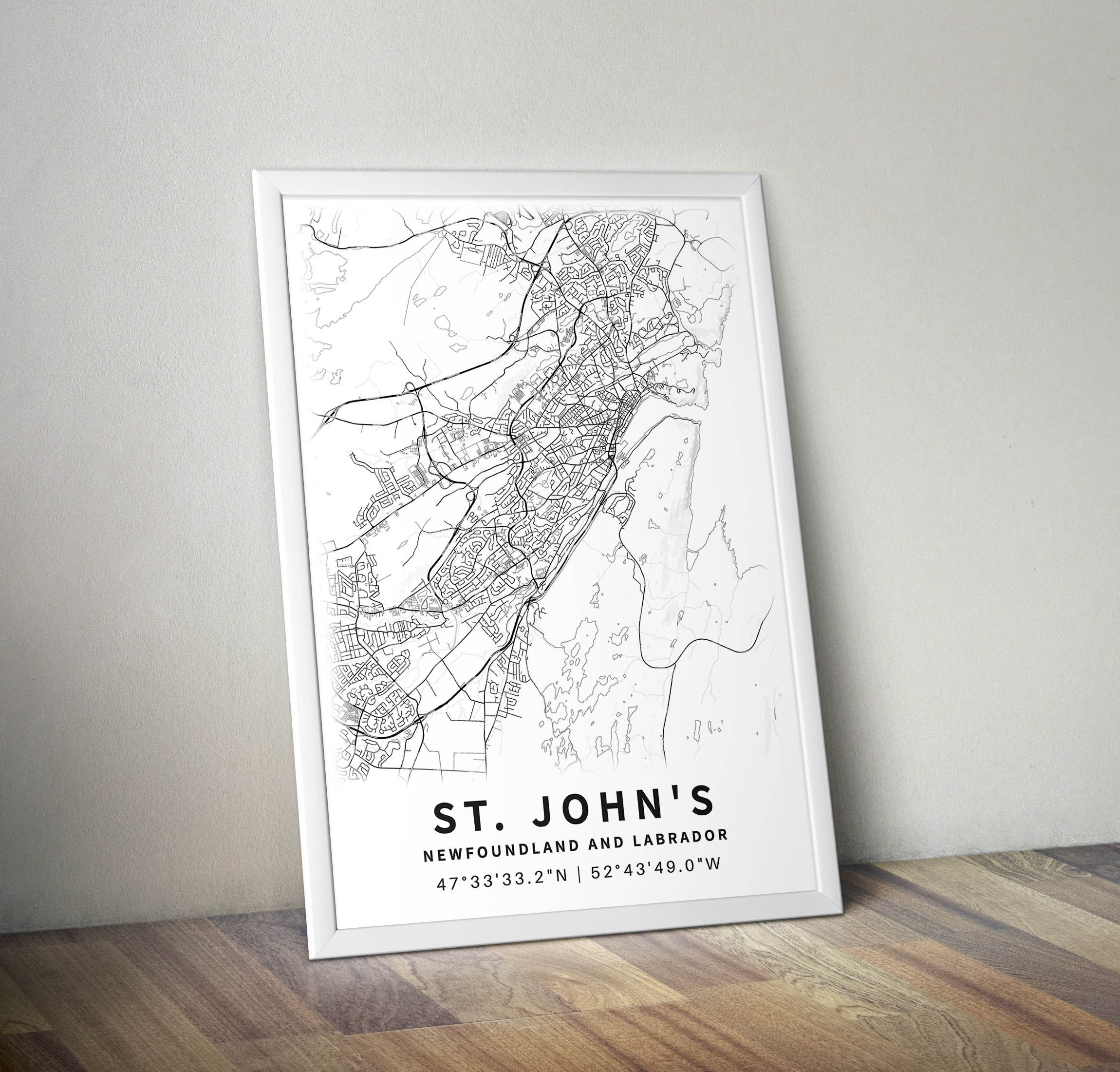 Printable Map of St. John's Newfoundland and Labrador | Etsy