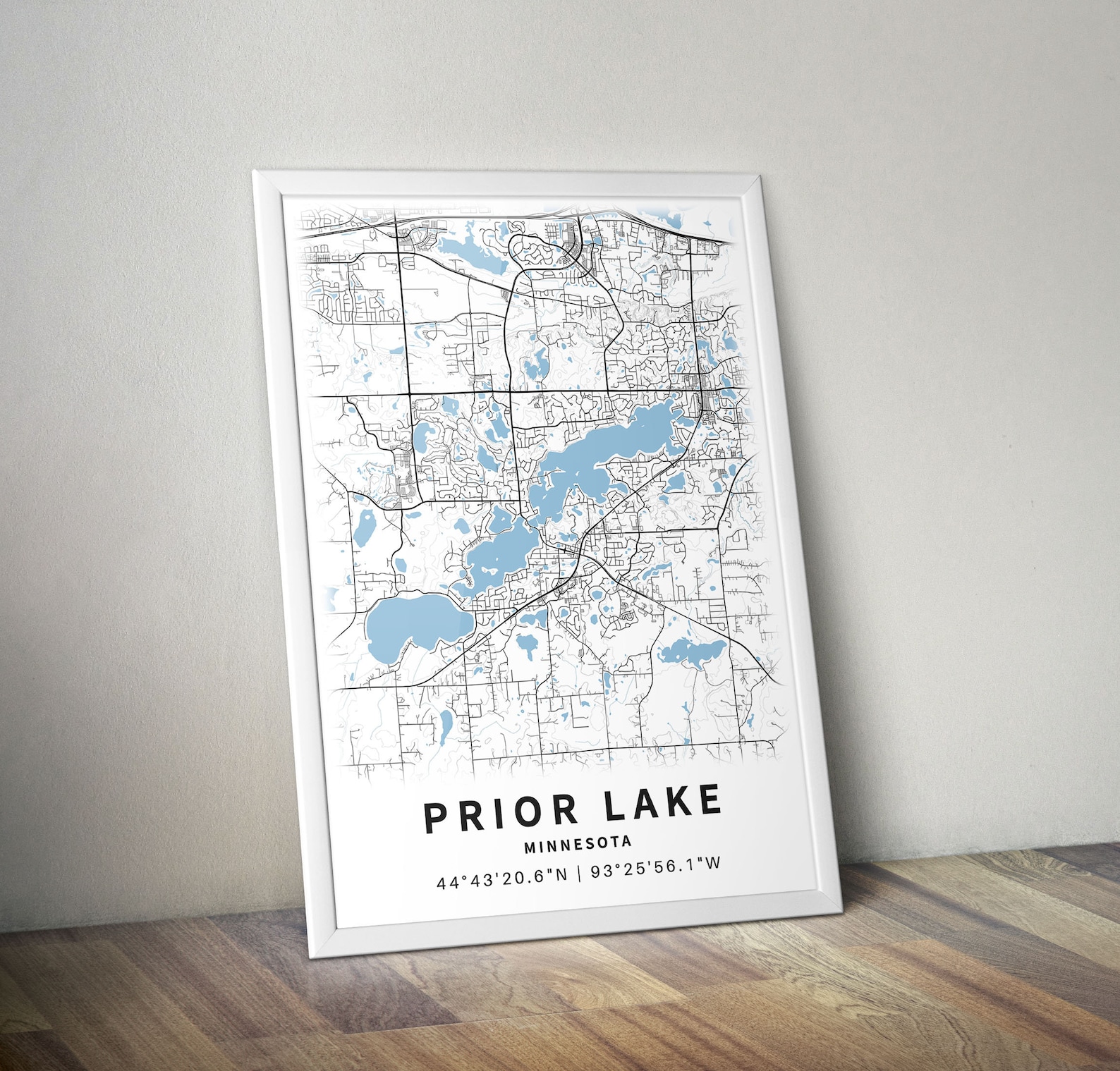 Printable Map of Prior Lake Minnesota United States Etsy